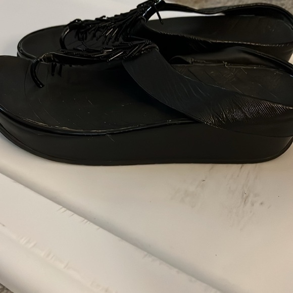 Black Beaded Sandals - Picture 2 of 3